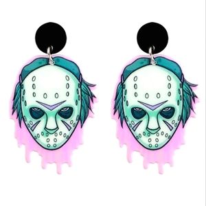 Jason Voorhees, Pastel, Horror, Drip, 2" Drop Earrings